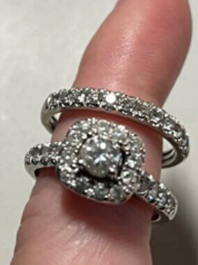 14K White Gold, 1.25g Wedding Diamond - Bridal Set